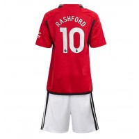 Manchester United Marcus Rashford #10 Koti Peliasu Lasten 2023-24 Lyhythihainen (+ Lyhyet housut)